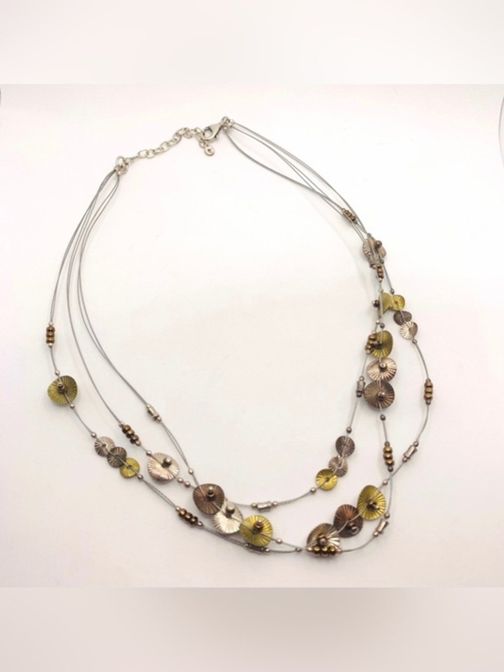 Silpada N2263 Triple Strand Necklace With Sterling Silver, Brass, & Copper